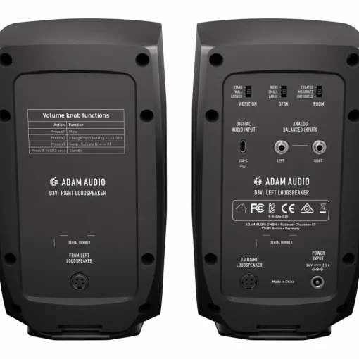 ADAM Audio D3V 3" Active Studio Monitors, Black (Pair)