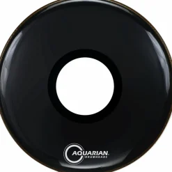 Aquarian Regulator Large Black Hole Drum Head Black 22 in.