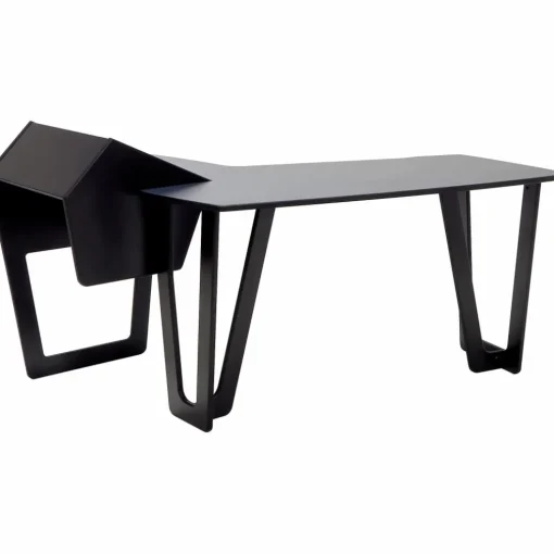 Argosy AIRE Edit Workstation with 8ru Rack on Right, Hautelink Desktop, Black Legs Right