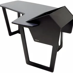 Argosy AIRE Edit Workstation with 8ru Rack on Right, Hautelink Desktop, Black Legs Right