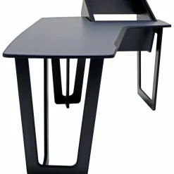 Argosy AIRE Edit Workstation with 8ru Rack on Right, Hautelink Desktop, Black Legs Right