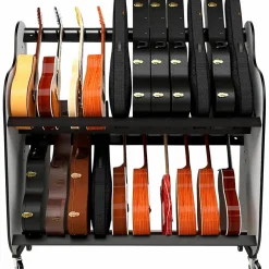 A&S Crafted Products Band Room Double-Stack Guitar Shelf Rack 69.5 x 68.375 x 30.25 in.