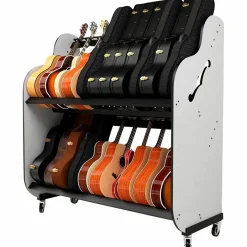 A&S Crafted Products Band Room Double-Stack Guitar Shelf Rack 69.5 x 68.375 x 30.25 in.