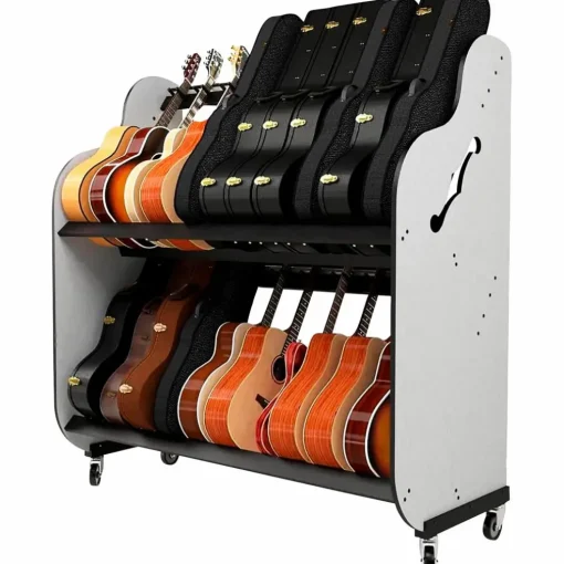 A&S Crafted Products Band Room Double-Stack Guitar Shelf Rack 69.5 x 68.375 x 30.25 in.