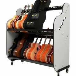 A&S Crafted Products Band Room Double-Stack Guitar Shelf Rack 69.5 x 68.375 x 30.25 in.