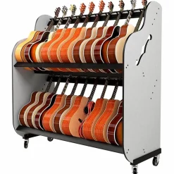 A&S Crafted Products Band Room Double-Stack Guitar Shelf Rack 69.5 x 68.375 x 30.25 in.