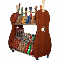 A&S Crafted Products The Band Room Mobile Ukulele Storage Rack for Classrooms