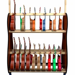 A&S Crafted Products The Band Room Mobile Ukulele Storage Rack for Classrooms