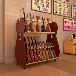 A&S Crafted Products The Band Room Mobile Ukulele Storage Rack for Classrooms