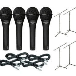 Audix OM-5 Mic with Cable and Stand 4 Pack