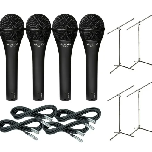 Audix OM-5 Mic with Cable and Stand 4 Pack