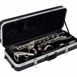 Backun Backun Alpha Low C Synthetic Bass Clarinet with Silver Plated Keys, 2-Piece Neck, Hardshell Case Silver Plated Keys Low C