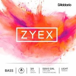 D'Addario DZ613 Zyex 3/4 Bass Single A String Light