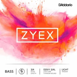 D'Addario DZ611 Zyex 3/4 Bass Single G String Light