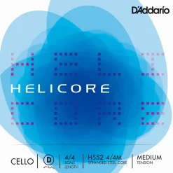 D'Addario Helicore Fourths Tuning Cello D String 4/4 Size, Medium