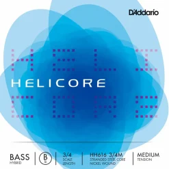 D'Addario Helicore Hybrid Series Double Bass Low B String 3/4 Size Medium
