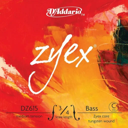 D'Addario Zyex Series Double Bass Low C (Extended E) String 3/4 Size Medium