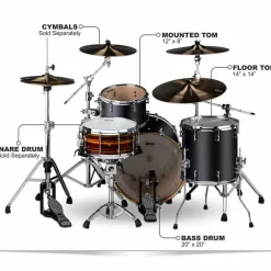ddrum Dios 3-Piece Shell Pack Satin Black