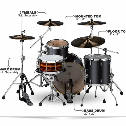 ddrum Dios 3-Piece Shell Pack Satin Black