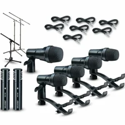 Digital Reference DRDK7 7-Piece Drum Mic Kit Cable and Stand Package