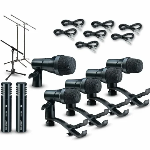 Digital Reference DRDK7 7-Piece Drum Mic Kit Cable and Stand Package