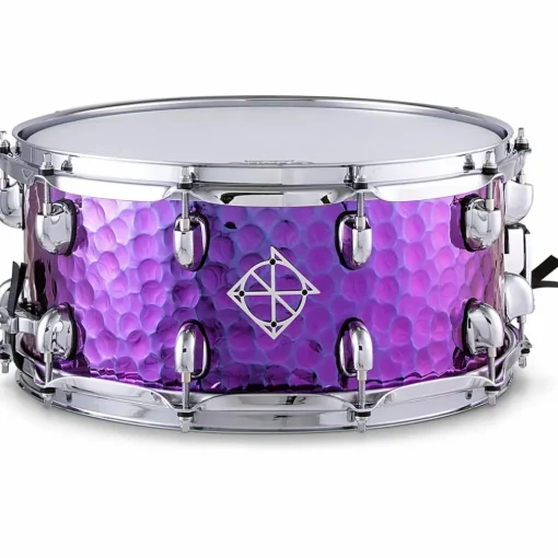 Dixon Cornerstone Titanium-Plated Hammered Steel Snare Drum 14 x 6.5 in. Purple