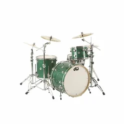 DW Collector's Series 3-Piece Shell Pack With 24" Bass Drum Green Glass Chrome Hardware