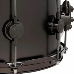 DW Collector's Series Satin Black Over Brass Snare Drum With Satin Chrome Hardware 14 x 6.5 in.