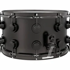 DW Collector's Series Satin Black Over Brass Snare Drum With Black Nickel Hardware 14 x 8 in.