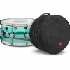 DW Design Series Sea Glass Acrylic Snare Drum, Chrome Hardware With Road Runner Bag