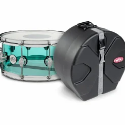 DW Design Series Sea Glass Acrylic Snare Drum, Chrome Hardware With SKB Case