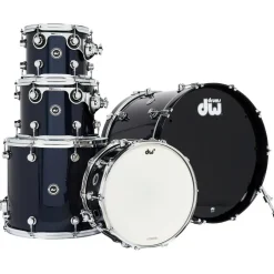 DW DWe Wireless Acoustic-Electronic Convertible 5-Piece Shell Pack With 22" Bass Drum Lacquer Custom Specialty Midnight Blue Metallic