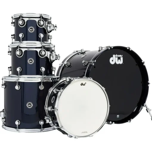DW DWe Wireless Acoustic-Electronic Convertible 5-Piece Shell Pack With 22" Bass Drum Lacquer Custom Specialty Midnight Blue Metallic