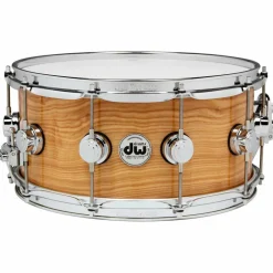 DW Exotic Figured Olive Ash Lacquer Snare 14 x 6.5 in. Chrome Hardware