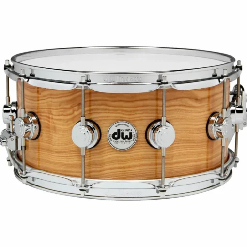 DW Exotic Figured Olive Ash Lacquer Snare 14 x 6.5 in. Chrome Hardware