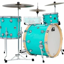 DW 3-Piece Collector's Series Santa Monica Shell Pack With Satin Chrome Hardware Sea Foam Green