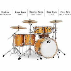DW 6-Piece Collector's Series Santa Monica Shell Pack With Chrome Hardware Butterscotch