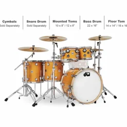 DW 5-Piece Collector's Series Santa Monica Shell Pack With Chrome Hardware Butterscotch