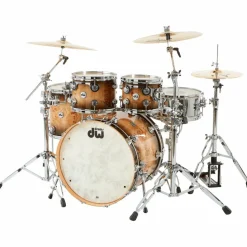 DW SSC Collector's Series 4-Piece Exotic Maple Shell Pack With 22" Bass Drum and Chrome Hardware Quick Candy Burst Mappa Burl