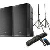 Electro-Voice ELX200-12P 12" Powered Speaker Pair With Stands and Power Strip