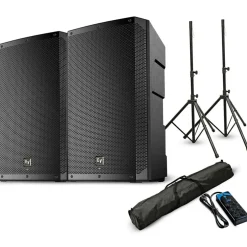 Electro-Voice ELX200-12P 12" Powered Speaker Pair With Stands and Power Strip