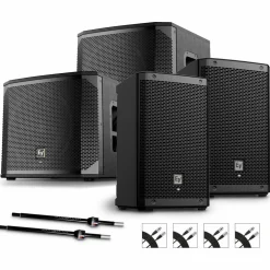 Electro-Voice ZLX-8P G2 Powered Speaker Pair With ELX200-12SP Subwoofers, Stands and Cables