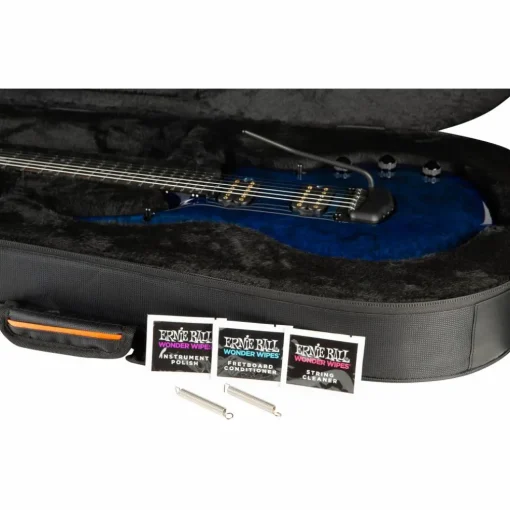 Ernie Ball Music Man John Petrucci BFR Majesty 6 Quilt Top Electric Guitar Blue Ink