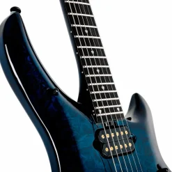 Ernie Ball Music Man John Petrucci BFR Majesty 6 Quilt Top Electric Guitar Blue Ink