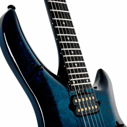 Ernie Ball Music Man John Petrucci BFR Majesty 6 Quilt Top Electric Guitar Blue Ink