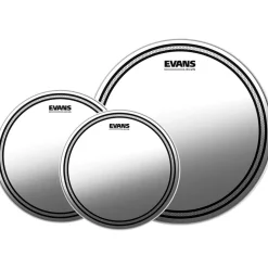 Evans EC2S Clear Tom Heads With Free 14" HD Dry Snare Head 10, 12, 16 in.