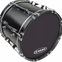 Evans MX2 Black Marching Bass Drum Head Black 20 in.
