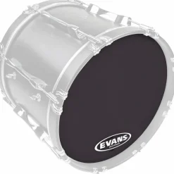 Evans MX2 Black Marching Bass Drum Head Black 20 in.