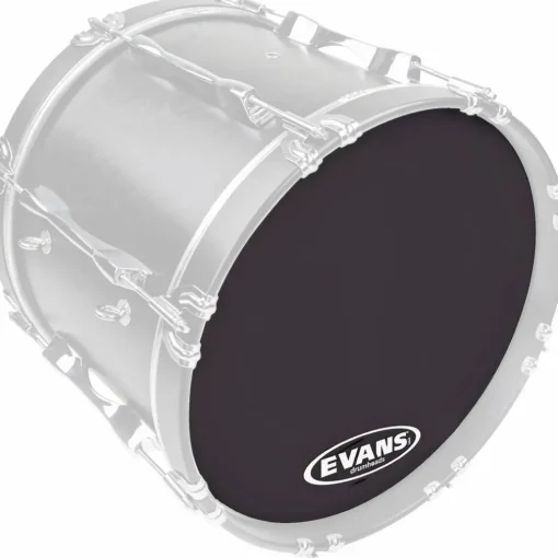 Evans MX2 Black Marching Bass Drum Head Black 20 in.