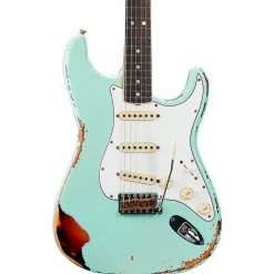 Fender Custom Shop 1967 Stratocaster Limited-Edition Heavy Relic Electric Guitar Aged Surf Green over 3-Color Sunburst